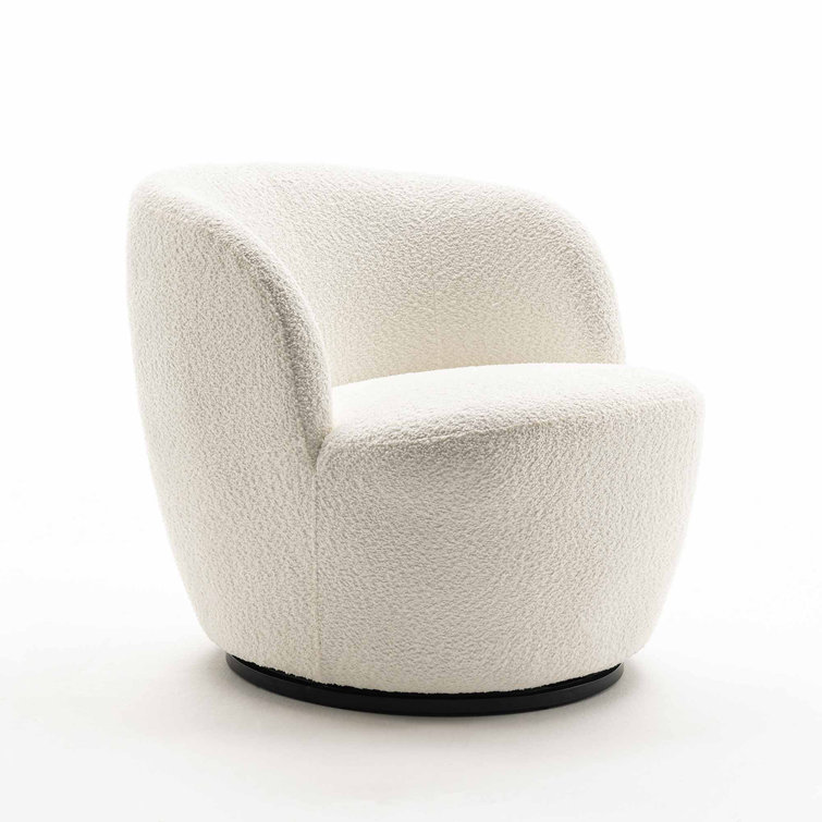 Ivy Bronx Hadriel Upholstered Swivel Accent Chairs Boucle Swivel